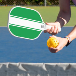 Palas De Pickleball Rayas Verticales Deportivas Brillantes Verdes Blan