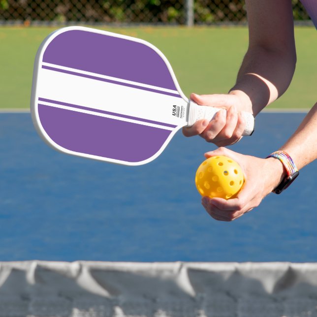 Palas De Pickleball Rayas Verticales Deportivas Moradas Blancas (in situ)
