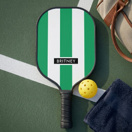 Palas De Pickleball Rayas Verticales Verde Kelly y Blanco