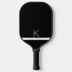 Palas De Pickleball Rayo blanco negro simple monogramado moderno