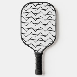 Palas De Pickleball Rayo de chevron Patrón geométrico blanco y negro