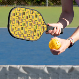 Palas De Pickleball Rectángulos rayados de oro