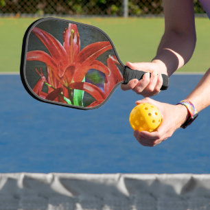 Palas De Pickleball Red Lily-Texturada por Shirley Taylor
