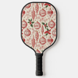 Palas De Pickleball Red Toile Chinoiserie Christmas Ornaments