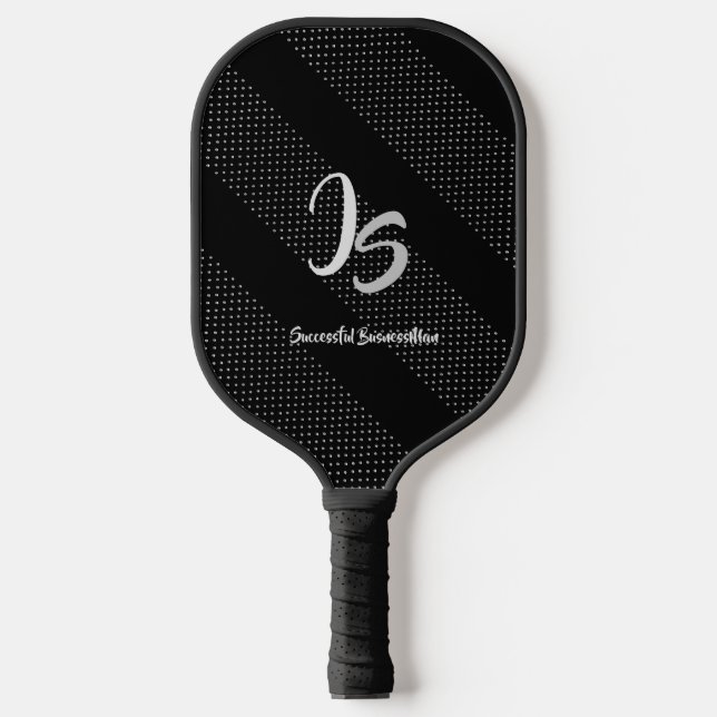Palas De Pickleball Regalo elegante con Monograma de plata personaliza (Anverso)