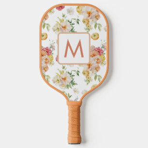 Palas De Pickleball Regalo Monogramado Floral Vintage para ella