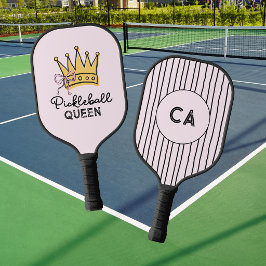 Palas De Pickleball Reina de Pickleball Retro Rosa Monograma