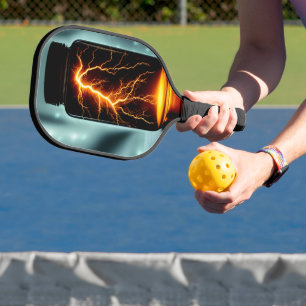 Palas De Pickleball Relámpago En Un Botella De Arte Digital