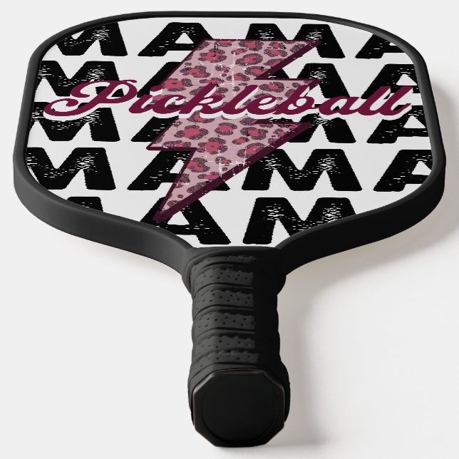 Palas De Pickleball Relámpagos rosas personalizados por mamá (Distribución)