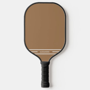 Palas De Pickleball remo de bolas de cocoa marrón y blanco con nombre