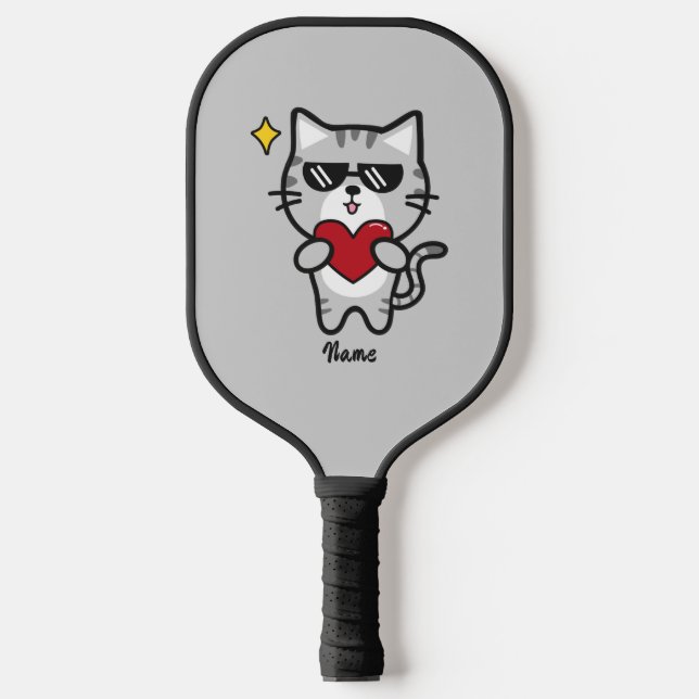 Palas De Pickleball remo de pickleball de gato personalizado (Anverso)