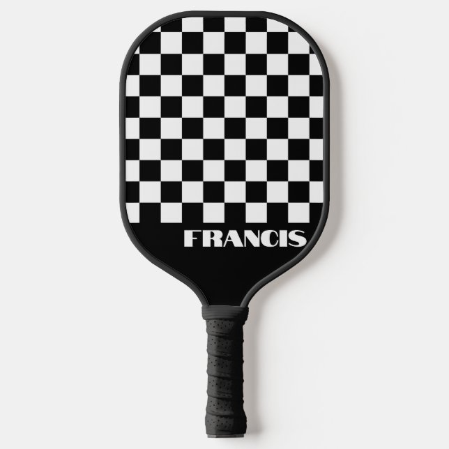 Palas De Pickleball Remolque retro personalizado negro y blanco (Anverso)