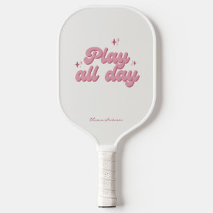 Palas De Pickleball Reproducción rosa todo el día Nombre personalizado