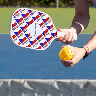 Palas De Pickleball República Checa Bandera Checa Tiled Negro Personal