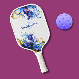 Palas De Pickleball Resumen azul vibrante Arte fluido