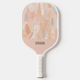 Palas De Pickleball Resumen botánico de Dusty Pink Boho Personalizado