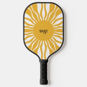 Palas De Pickleball Resumen de Boho personalizado Rays solares Retro