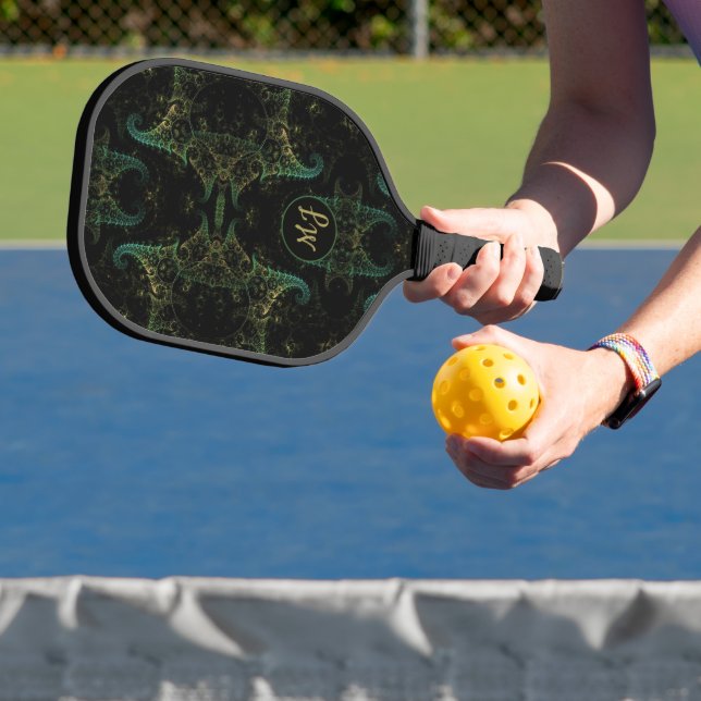 Palas De Pickleball Resumen Fractal Monogramed Paddle (in situ)