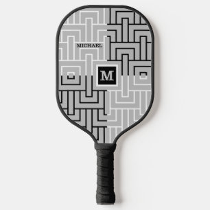 Palas De Pickleball Resumen moderno Personalizado blanco negro Nombre 