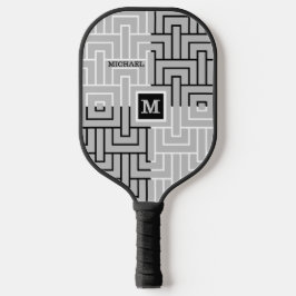 Palas De Pickleball Resumen moderno Personalizado blanco negro Nombre 