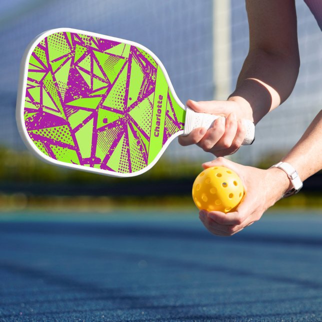 Palas De Pickleball Resumen Patrón Guay Monogramado Nombre Deportes Pr (Abstract Cool Pattern Monogrammed Name Sports Pro Pickleball Paddle)
