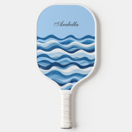 Palas De Pickleball Resumen personalizado Olas del océano azul Diseño 