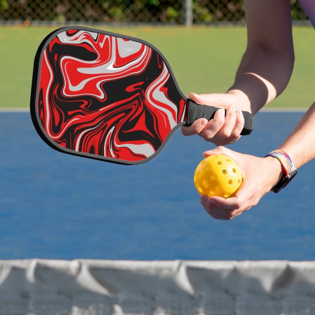 Palas De Pickleball Resumen rojo y negro (in situ)