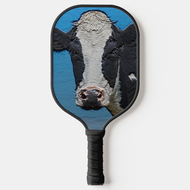Palas De Pickleball Retrato de vaca feliz (Anverso)