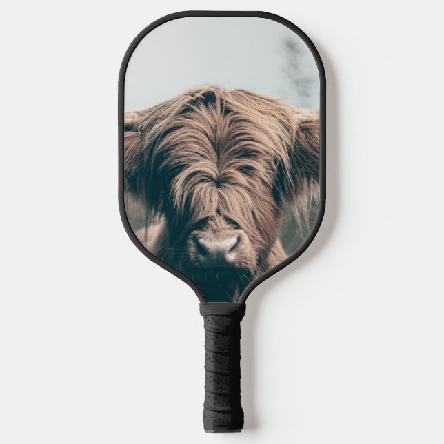 Palas De Pickleball Retrato de vaca Highland (Anverso)
