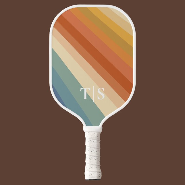 Palas De Pickleball Retro 70s Stripe Monogram (Retro 70s Stripe Monogram Pickleball Paddle
)