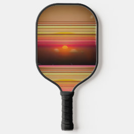 Palas De Pickleball Retro 70s Sunset Lines Abstract Pickleball Paddle