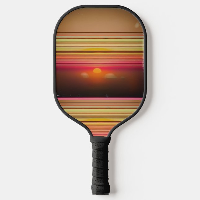 Palas De Pickleball Retro 70s Sunset Lines Abstract Pickleball Paddle (Anverso)