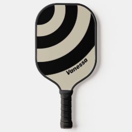 Palas De Pickleball Retro Alabastro Tres Círculos Franja con Nombre