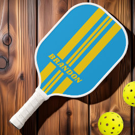 Palas De Pickleball Retro Aqua Reef Doble Franjas de Carreras con Nomb
