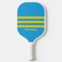 Palas De Pickleball Retro Aqua Reef Tres en Franja con Nombre