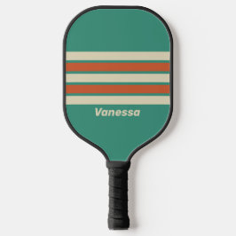 Palas De Pickleball Retro Atemporal con Rayas y Nombre