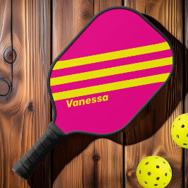 Palas De Pickleball Retro Bañado por el Sol Tres Franjas con Nombre