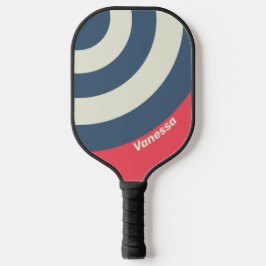 Palas De Pickleball Retro Beach Club Circle Stripe con Nombre