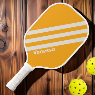 Palas De Pickleball Retro Besado por el Sol Tres Franjas con Nombre