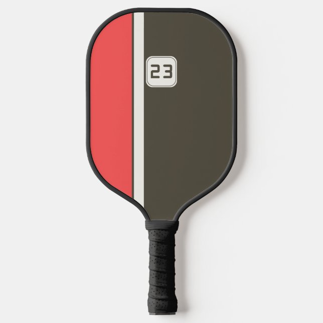 Palas De Pickleball Retro Brown Red Racing Vertical Stripes (Anverso)