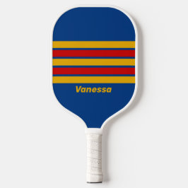 Palas De Pickleball Retro Cálido a Rayas con Nombre