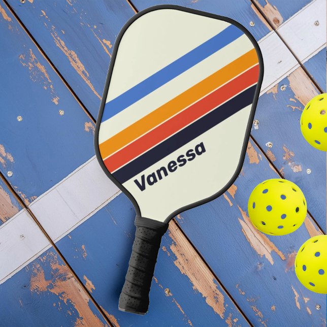 Palas De Pickleball Retro cinco rayado con nombre (Subido por el creador)