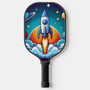 Palas De Pickleball Retro, cohete espacial exterior