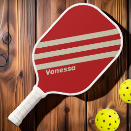 Palas De Pickleball Retro Crimson tres bandas con nombre