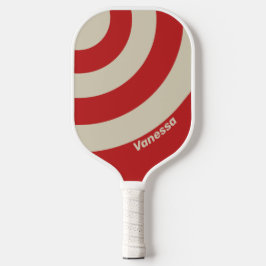 Palas De Pickleball Retro Crimson tres bandas de círculo con nombre