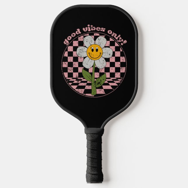 Palas De Pickleball Retro Daisy de los años 70 | Sólo buenas vibracion (Anverso)