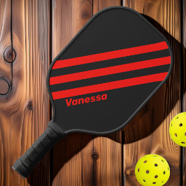 Palas De Pickleball Retro Dark Tres Rayas con Nombre