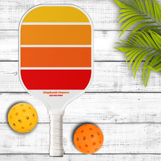 Palas De Pickleball Retro de los 70 Amarillo y Naranja Rayado