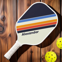 Palas De Pickleball Retro deportivo cinco rayas con nombre