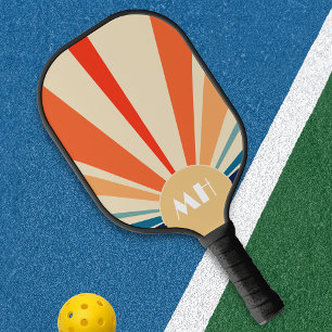 Palas De Pickleball Retro Estrellas del Amanecer Franjas Monograma 70s
